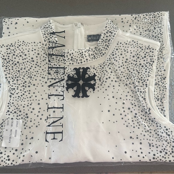 White Rhinestone Bodycon Mini Dress | Valentine Brand Sparkly Party NWT M - Picture 11 of 11